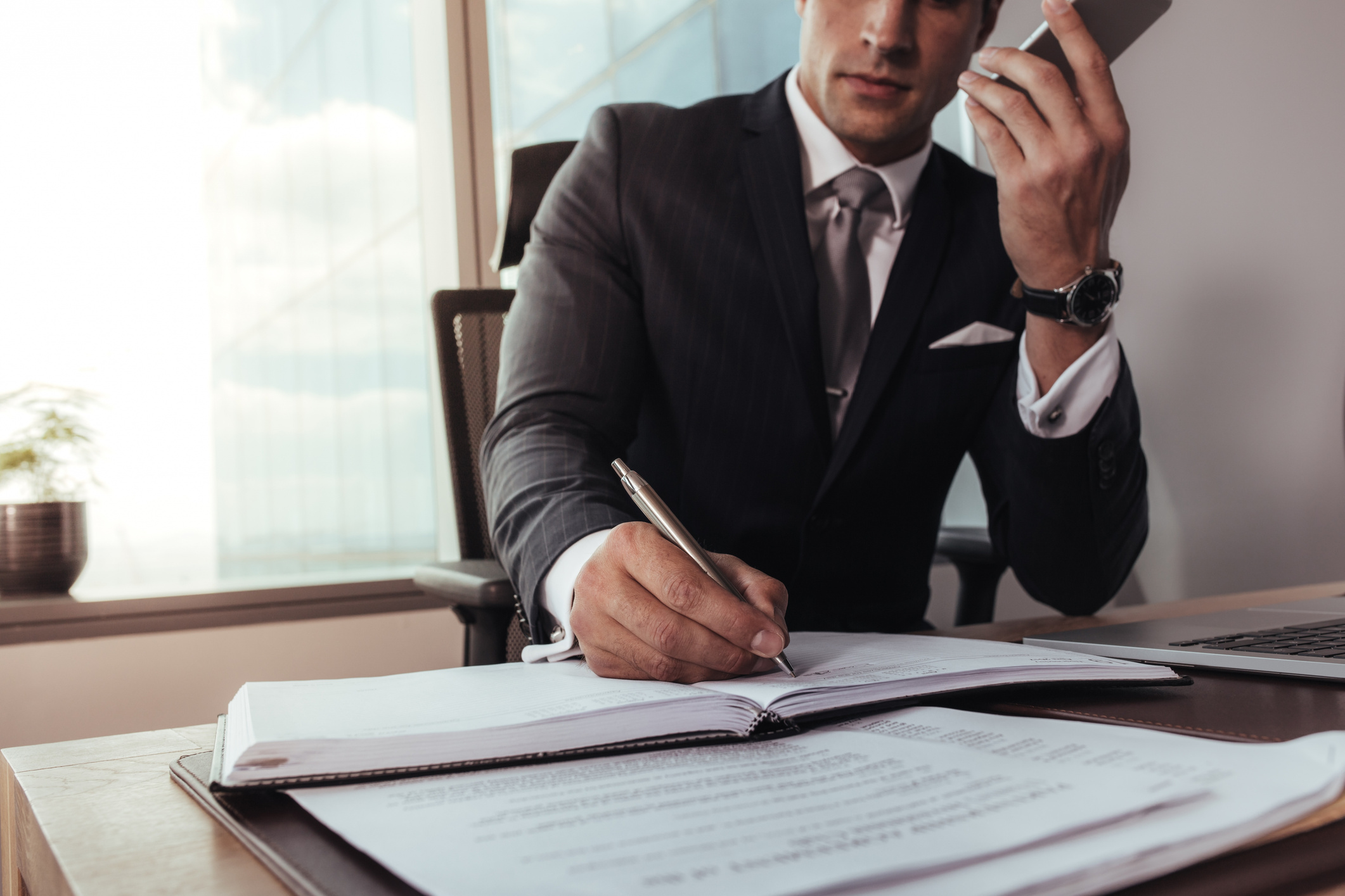 Businessman Talking on Mobile Phone 